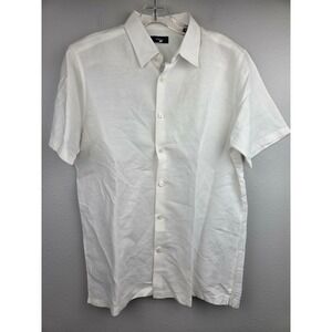 Theory Irving SS Essential Linen Twill Shirt Mens Medium White L1273511